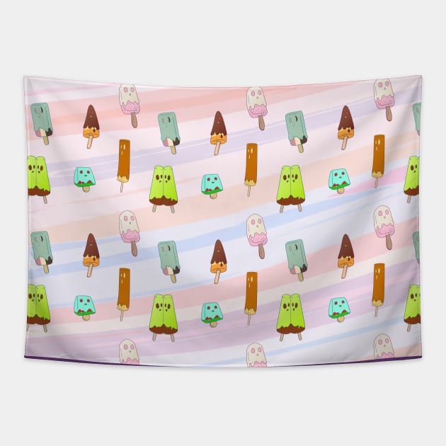 Pastel Goth pattern Ghost ice creams Tapestry by JuditangeloZK