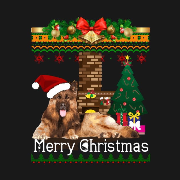 Ugly Christmas Sweater GERMAN SHEPHERD by LaurieAndrew