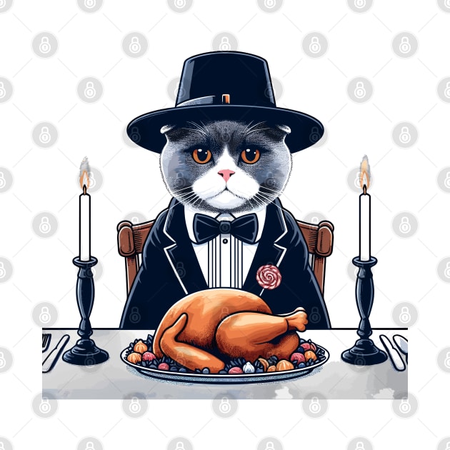 British Shorthair Cat Thanksgiving by Graceful Designs