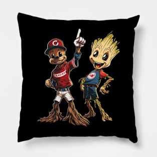 Sapling Vs Slugger: Groot Vs Cleveland Pillow