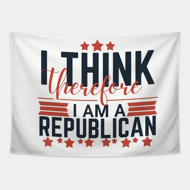 Conservative by Conviction: I Think Therefore I Am a Republican Tapestry by Helen Morgan