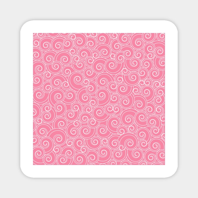 Whirlesque Pink Twirl Pattern Magnet by cottoncanvas