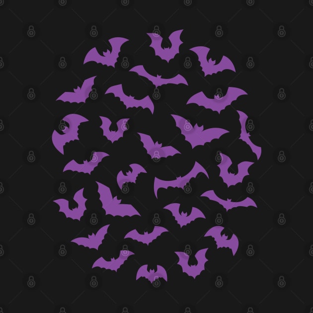 Pastel purple witch spooky bats by UniFox