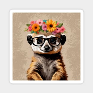 Funny Monty Baby Meerkat Wearing Glasses Magnet