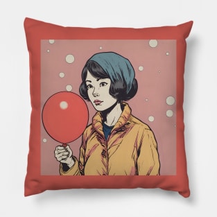 Handsome Asian Woman with Balloon Pillow