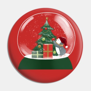 Penguin Tree Snowglobe Pin