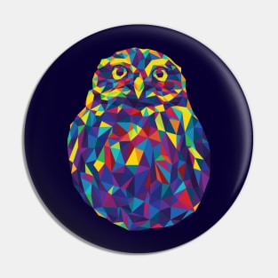 Rainbow Geometric Owl Pin