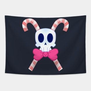 CANDY CANE SKULL Tapestry