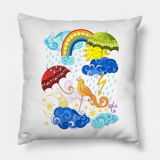 Fairytale Weather Forecast Print Pillow