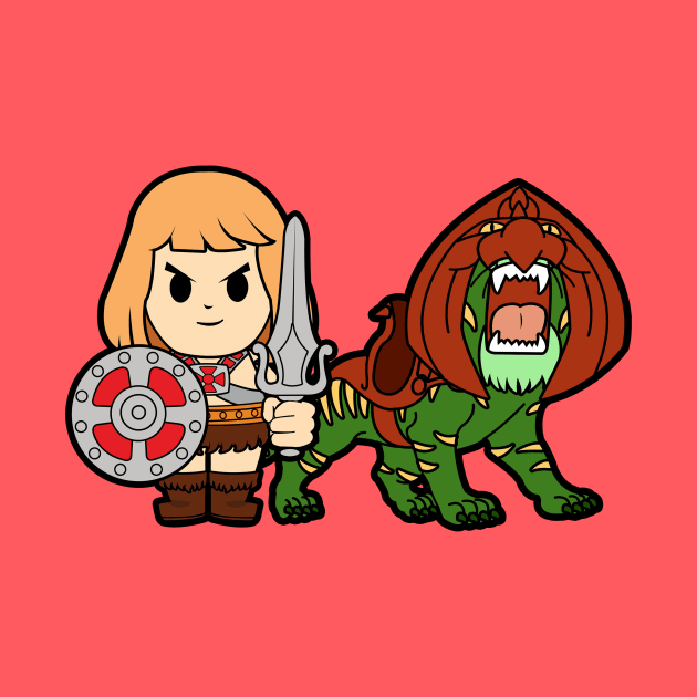 He Man and Battle Cat Chibi by nataliawinyoto