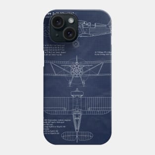 Polikarpov I15 Chaika Blueprint Phone Case