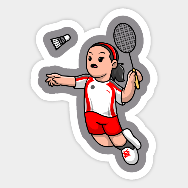 Cute Girl Playing Badminton Cartoon - Cute Girl Playing Badminton Cartoon - Sticker | TeePublic Cute Girl Playing Badminton Cartoon - Cute Girl Playing Badminton Cartoon - Sticker | TeePublic