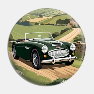 Vintage Car Country Road Pin