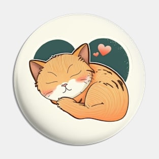 Sleepy Cat Valentine's Day Pin