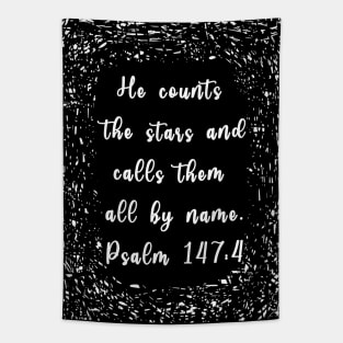 Psalm 147:4 He Counts The Stars Tapestry