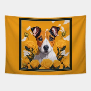 Dogs, Jack Russell Terrier, dog. Пес патрон . style vector (yellow version Jack Russell Terrier) Tapestry