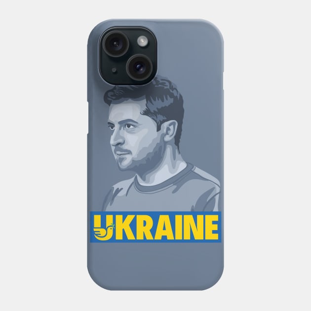 Volodymyr Zelensky Portrait Phone Case by Slightly Unhinged