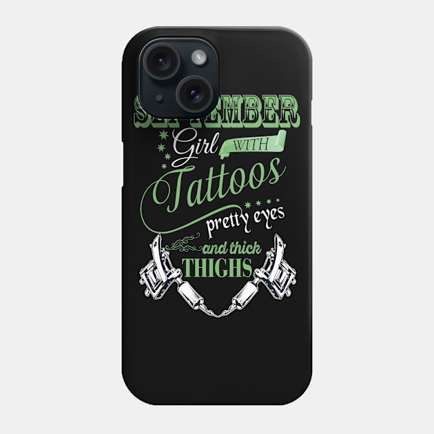 September Girl With Tattoes Phone Case by Diannas