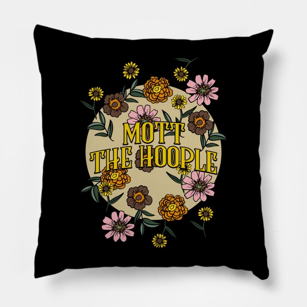 Mott the Hoople Name Personalized Flower Retro Floral 80s 90s Name Style Pillow by Ancientdistant