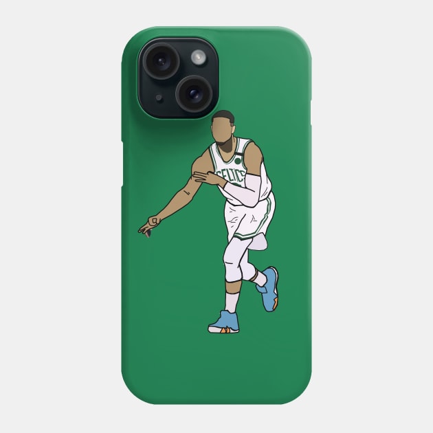 Jayson Tatum 3 Point Celebration - NBA Boston Celtics Phone Case by xavierjfong