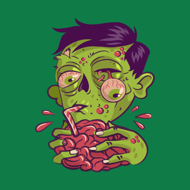 Zombie Milkshake Brain Illustration by SLAG_Creative