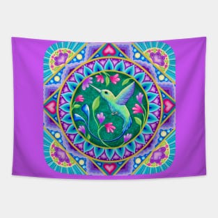 Lovely Hummingbird Mandala Tapestry