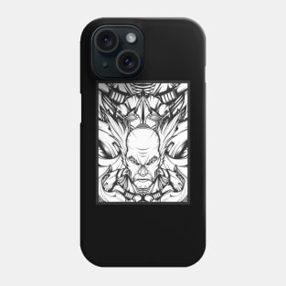 balck white robot Phone Case