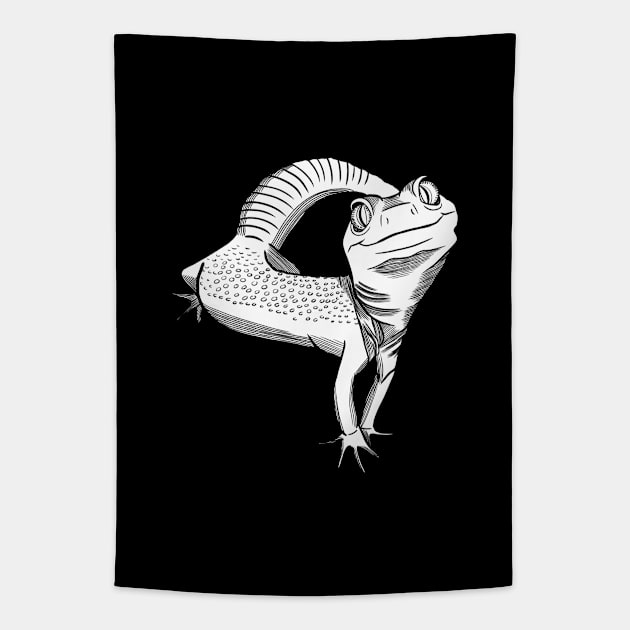 Cute smiling gecko Tapestry by Kuchinska design