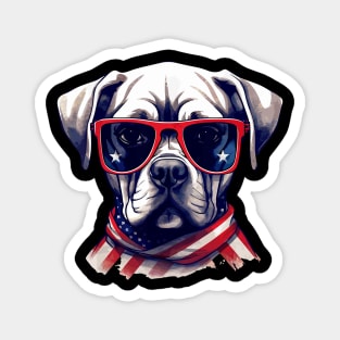 Dog Sunglasse American Flag Funny Father's Day & 4th Of July Magnet