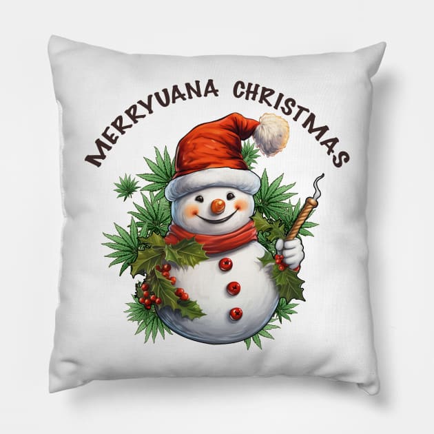 Merryjuana Christmas Pillow by MZeeDesigns