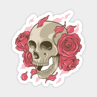 skull rose retro Magnet