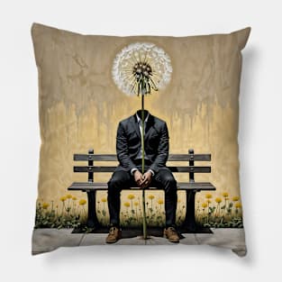 Dandelion Dreams - Surreal Solo Bench Portrait Pillow