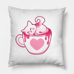 Cute Heart Love Catpuccino Pillow