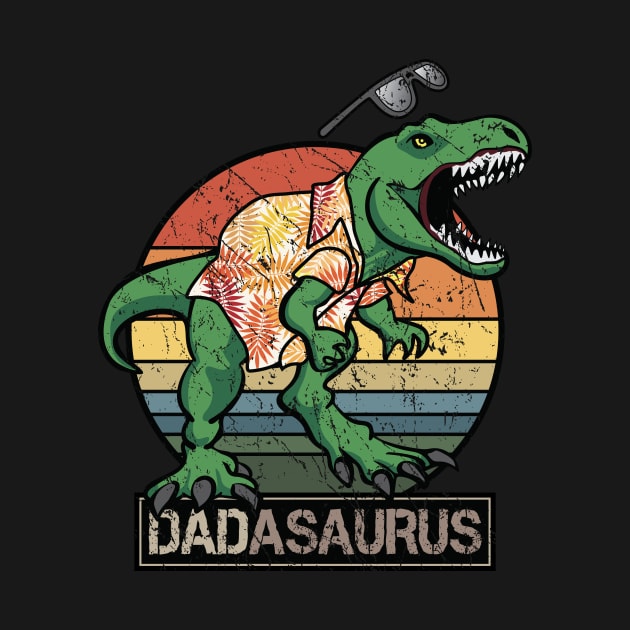 Retro Dadasaurus T Rex Dinosaur in Funny Dad Fashion for Cool Fathers by hobrath