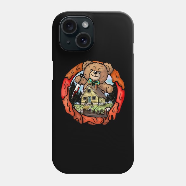 Camp Killer Death Bear Phone Case by Baddest Shirt Co.