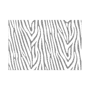 Silver Glitter Zebra T-Shirt