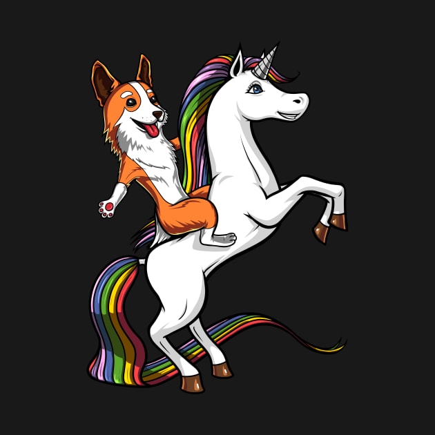 Corgi Dog Riding Unicorn by underheaven