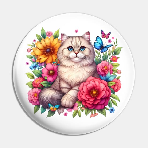 A cat decorated with beautiful colorful flowers. Pin by CreativeSparkzz