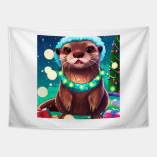 Cute Otter Drawing Tapestry