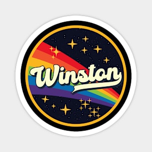 Winston // Rainbow In Space Vintage Style Magnet