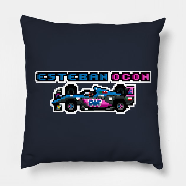 Esteban Ocon '23 Old School Pillow by SteamboatJoe