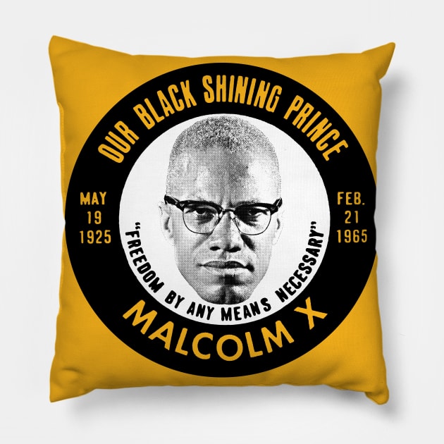 Malcolm X / Black Pride Button Pillow by DankFutura