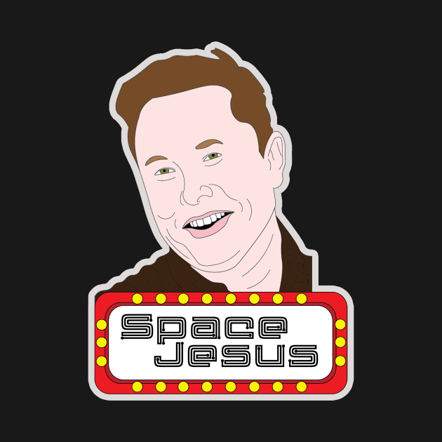 Elon Musk Space Jesus by JeezJesusDesign