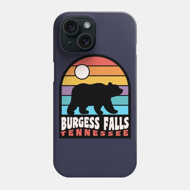 Burgess Falls State Park Hiking Tennessee Bear Retro Phone Case by PodDesignShop