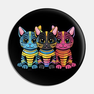 Picture with cats, funny art illustration. Pin