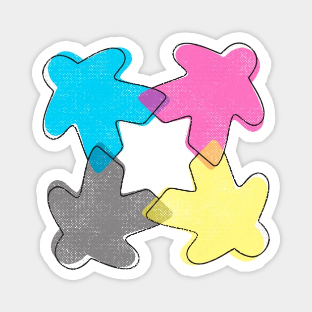 CMYK Meeple Magnet by east coast meeple