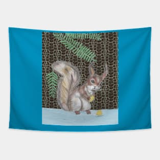 Squirrel Eating Nuts Tapestry