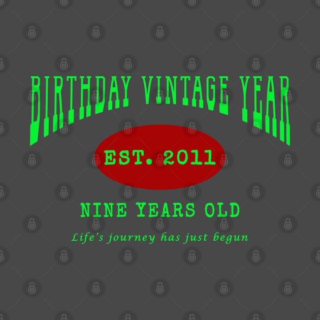 Birthday Vintage Year - Nine Years Old by The Black Panther