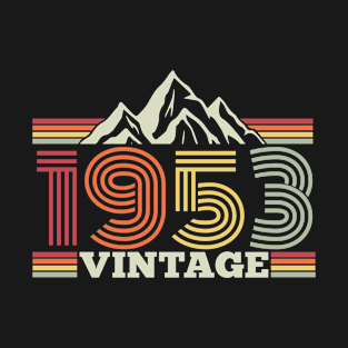 70th Birthday T-Shirt with Mountains for Year 1953 T-Shirt