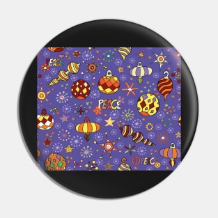 '70s peaceful retro Christmas pattern Pin